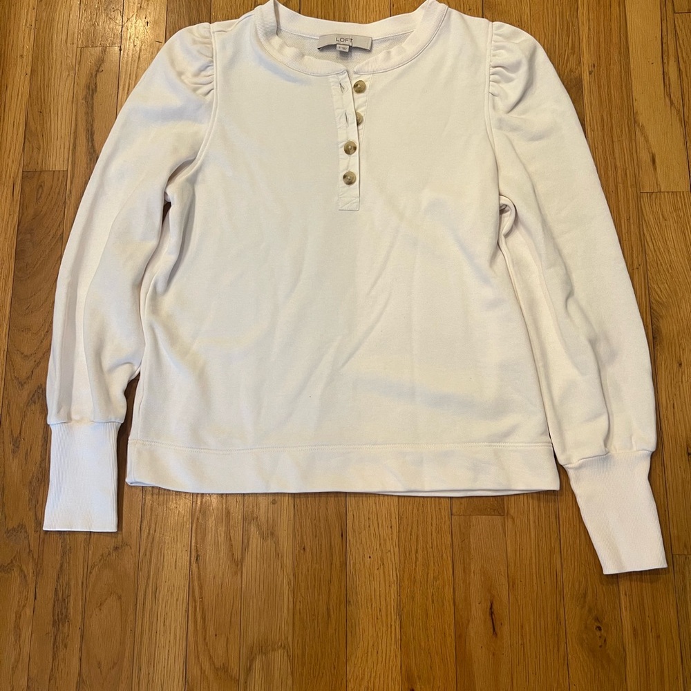 LOFT White/cream Long Sleeve Top
